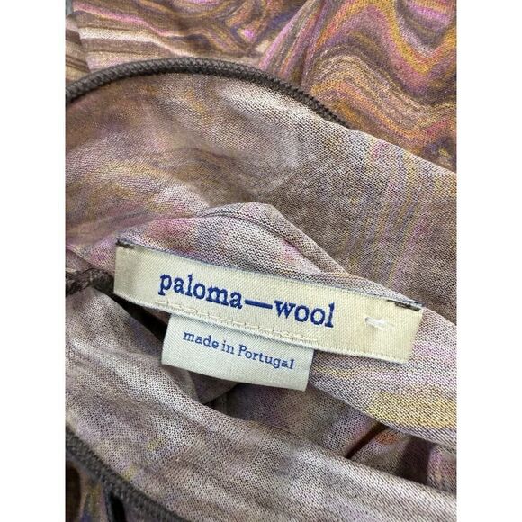 Paloma Wool Cometa Top Long Sleeve Dark Pink Abstract Swirl Print Size Small - Picture 11 of 14